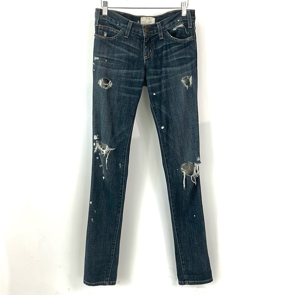 Current/Elliott The Skinny Loved Destroy Splatter Jeans - Picture 2 of 12